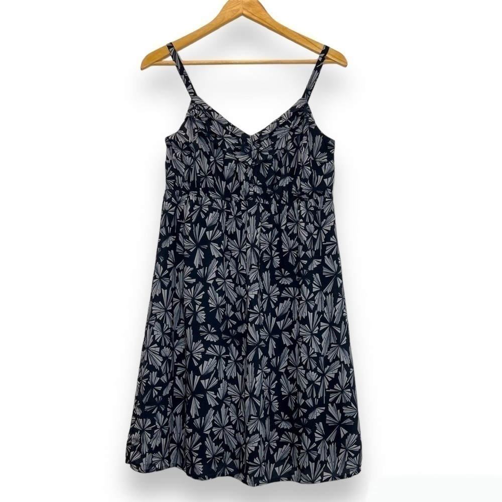 𝅺Ann Taylor Loft Navy White‎ Print Dress Women’s Small S